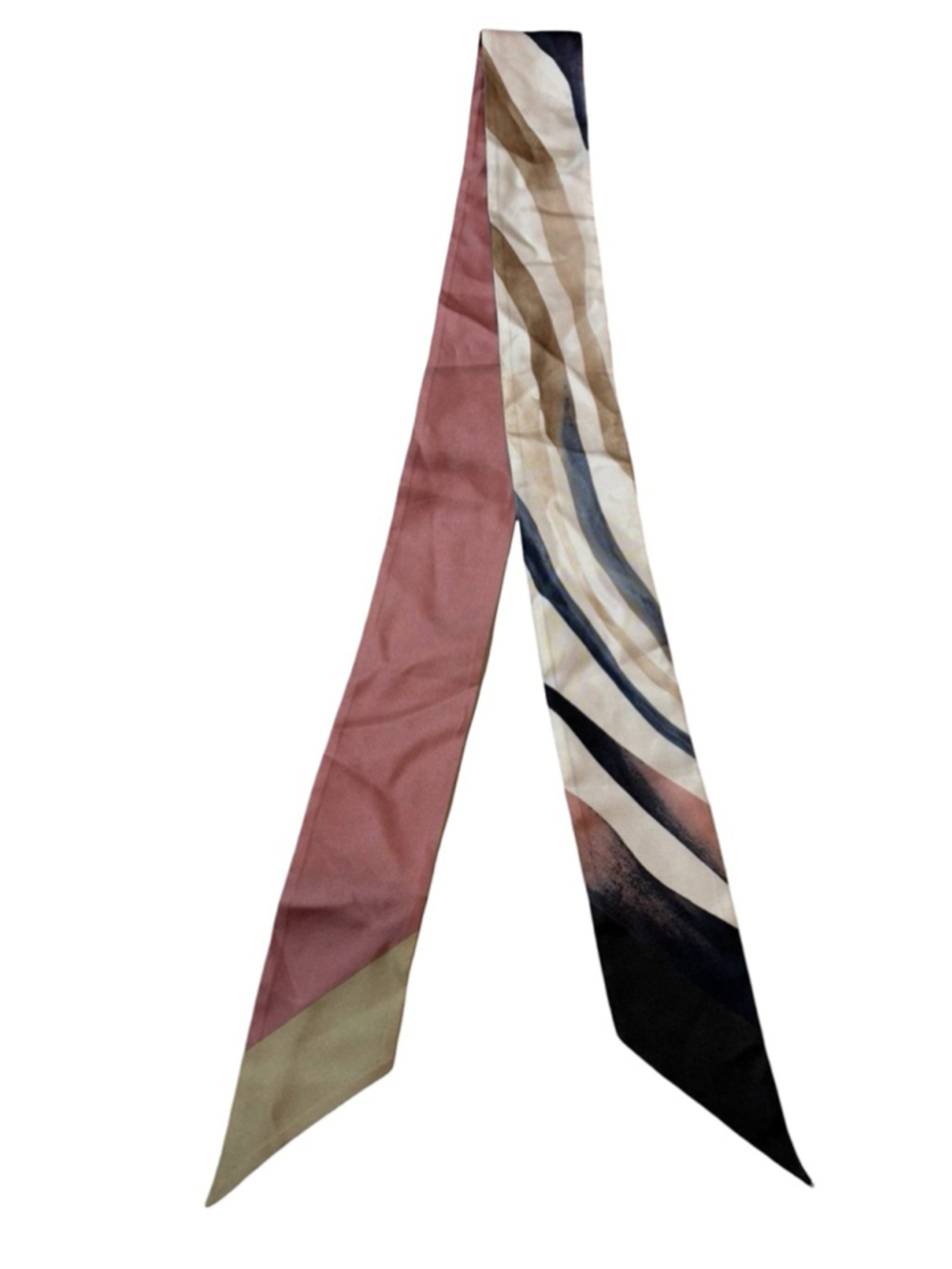 Salvatore Ferragamo Skinny Scarf Twilly Silk Pink Gancini Logo Made Italy